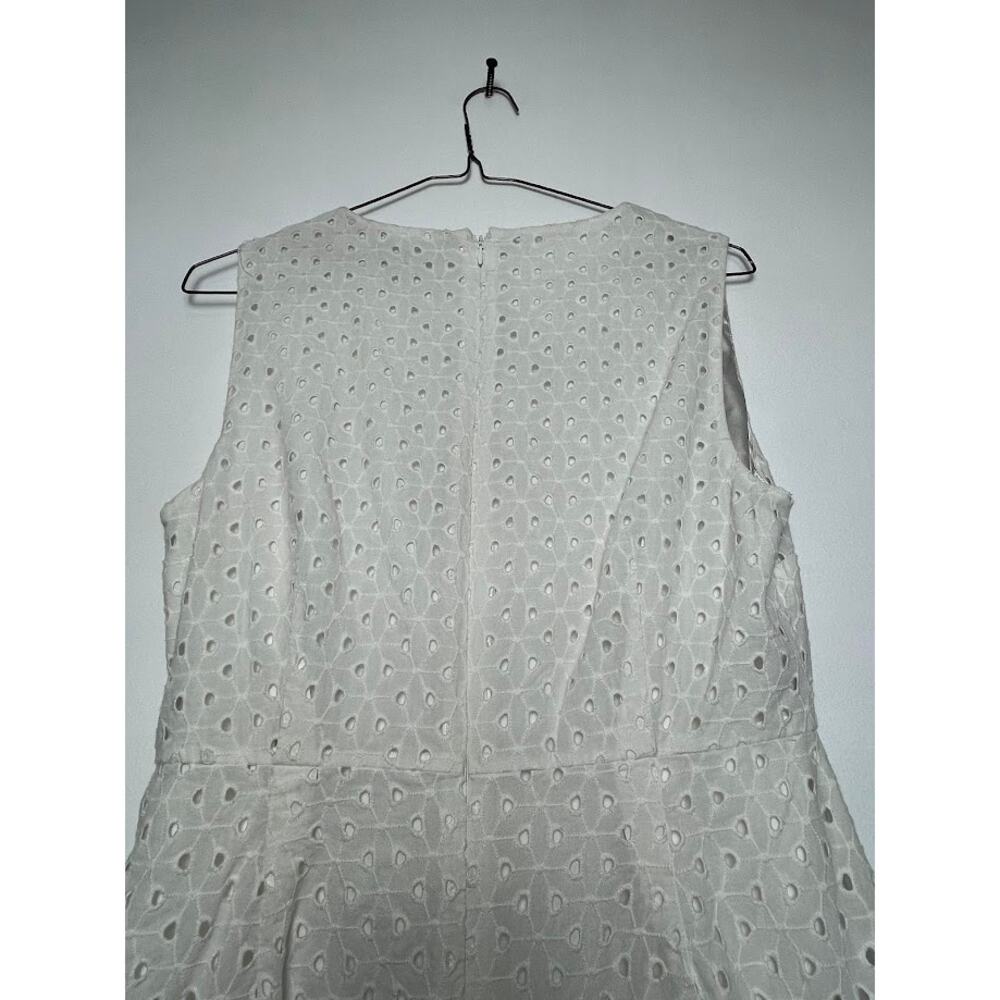 Eyelet Lace A-line Dress White Knee Length Y2K Womens Size 6 Sleeveless Sundress - Picture 9 of 16